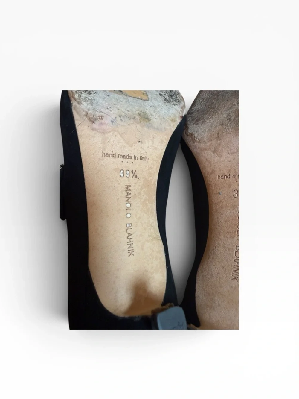 MANOLO BLAHNIK Verna Suede Crystal Buckle Mary Jane Kitten Heel Pumps EU 39 US 9